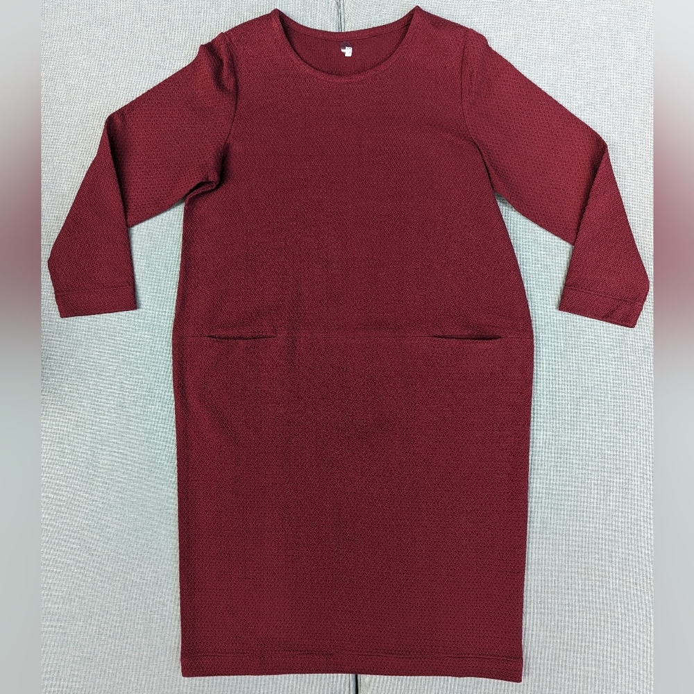 New With Tags Small Handmade Maroon Dress 2 Pockets
